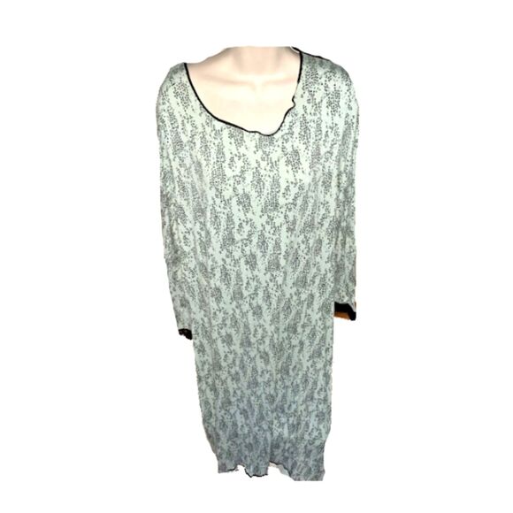 Aria Mint Chocolate Chip Long Sleeve Nightgown Size L - Picture 2 of 5